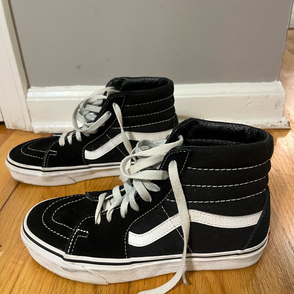 Vans Black and White Classic Sk8- Hi Sneakers